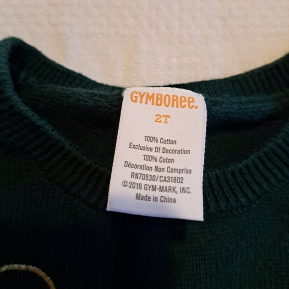 Gymboree girls size 2T green knit sweater with horse horseshoe & flowers, vguc - Picture 2 of 4